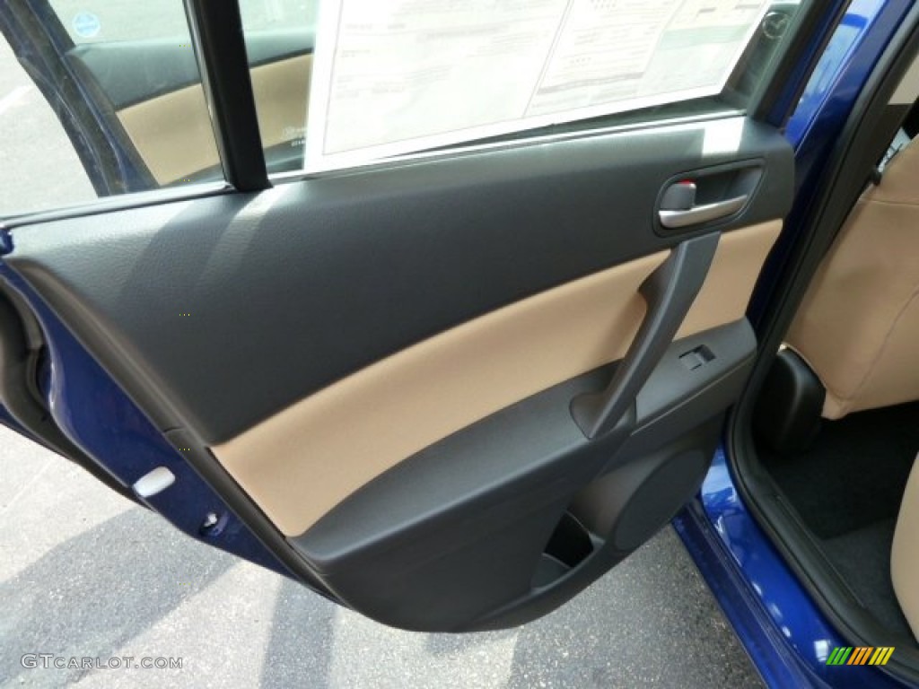 2012 Mazda MAZDA3 i Sport 4 Door Dune Beige Door Panel Photo #54463323