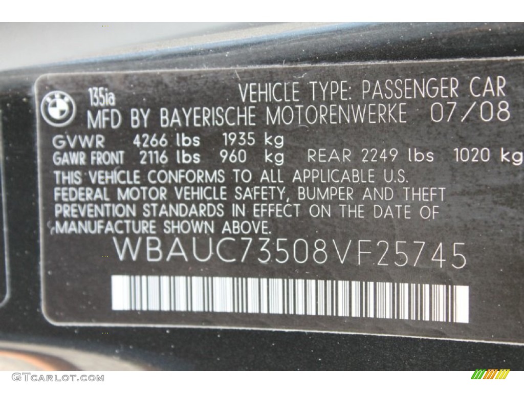 2008 1 Series 135i Coupe - Black Sapphire Metallic / Black photo #9