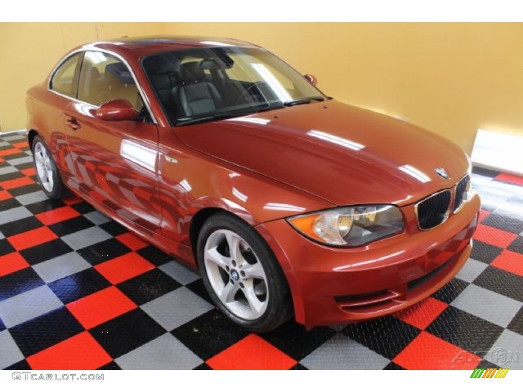 2008 1 Series 128i Coupe - Sedona Red Metallic / Black photo #1