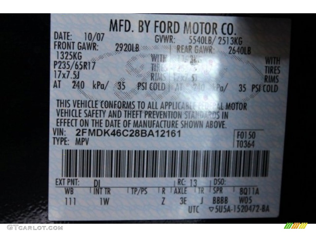 2008 Edge Color Code DI for Dark Ink Blue Metallic Photo #54465090