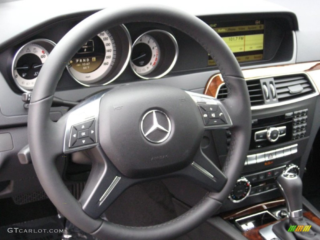 2012 Mercedes-Benz C 250 Luxury Black Steering Wheel Photo #54467097