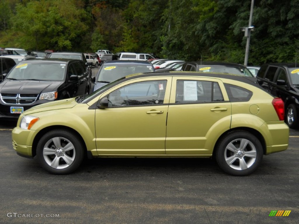 2010 Caliber SXT - Optic Green Metallic / Dark Slate Gray photo #11