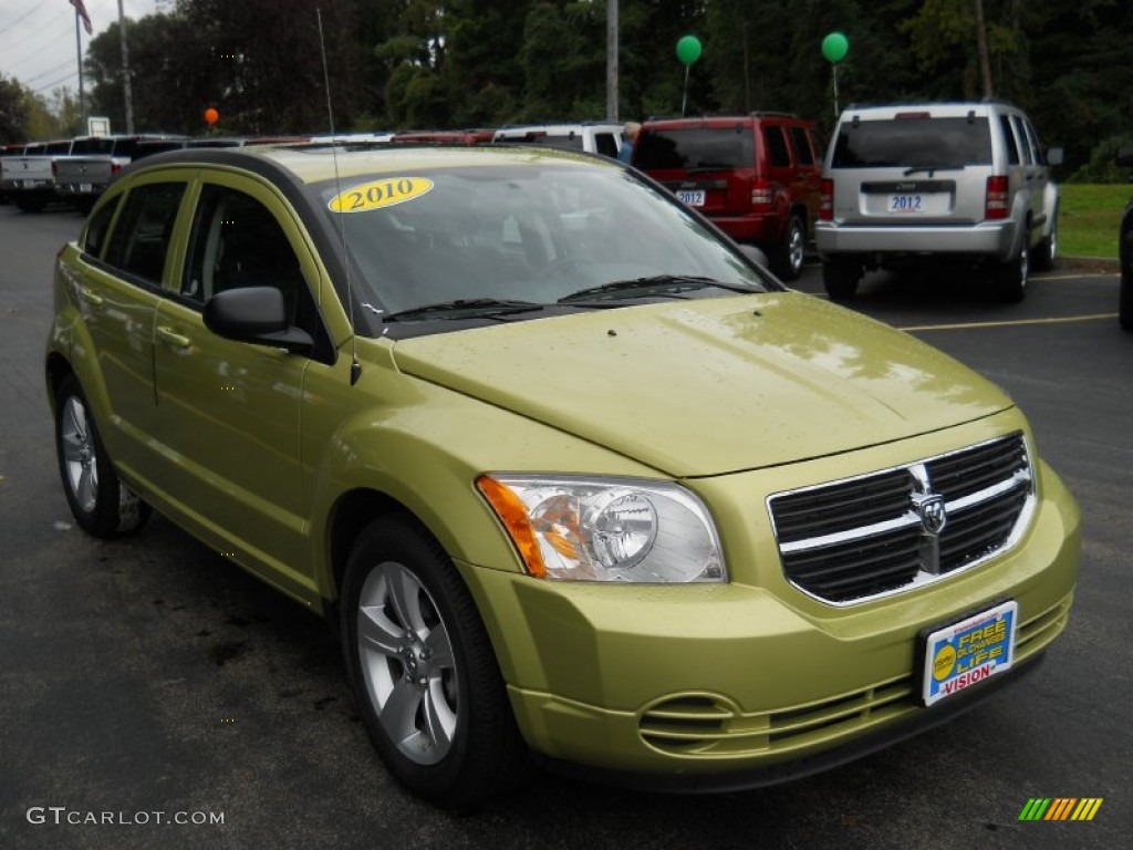 2010 Caliber SXT - Optic Green Metallic / Dark Slate Gray photo #14