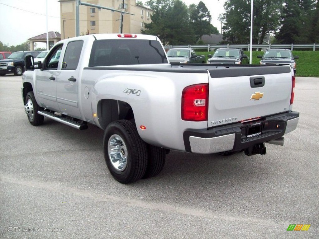 Silver Ice Metallic 2012 Chevrolet Silverado 3500HD LT Crew Cab 4x4 Dually Exterior Photo #54471141