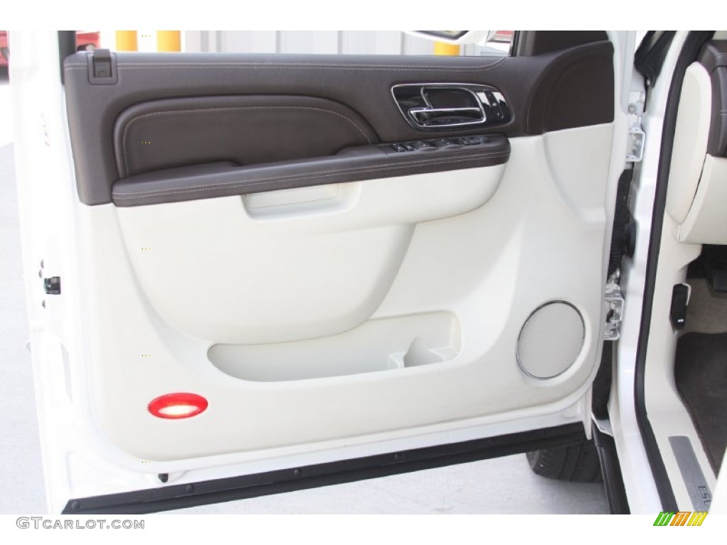 2010 Cadillac Escalade ESV Platinum Cocoa/Light Linen Door Panel Photo #54472821