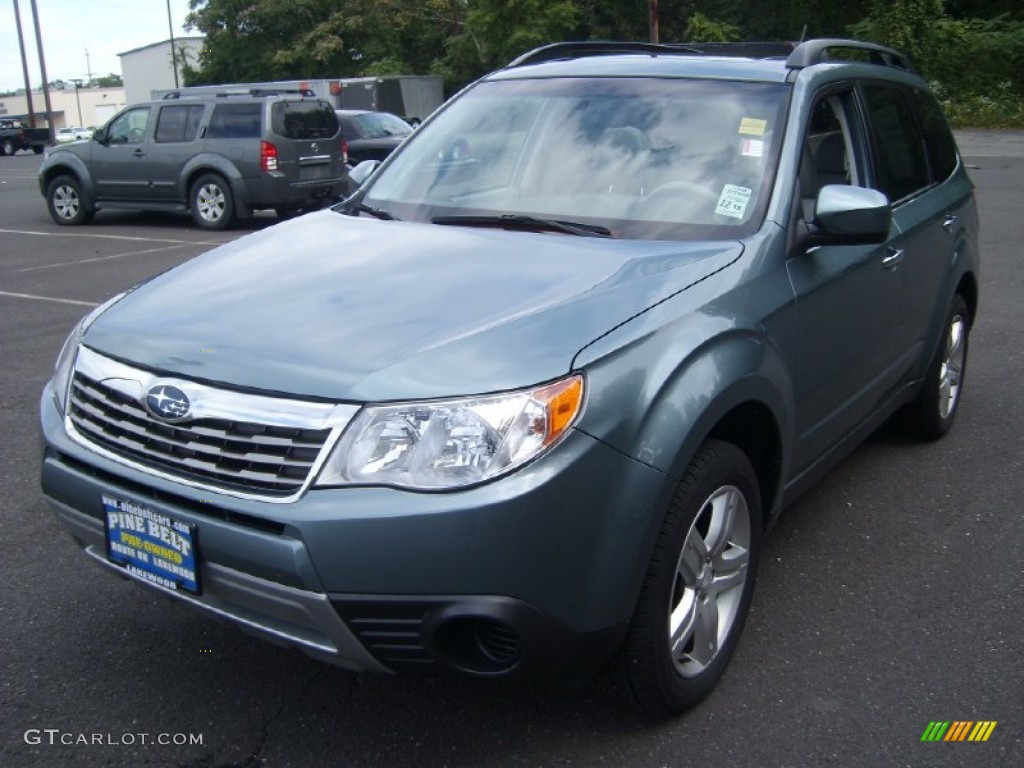 2009 Forester 2.5 X Premium - Sage Green Metallic / Platinum photo #1