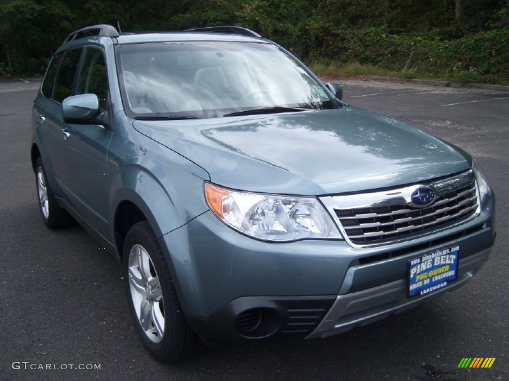 2009 Forester 2.5 X Premium - Sage Green Metallic / Platinum photo #3