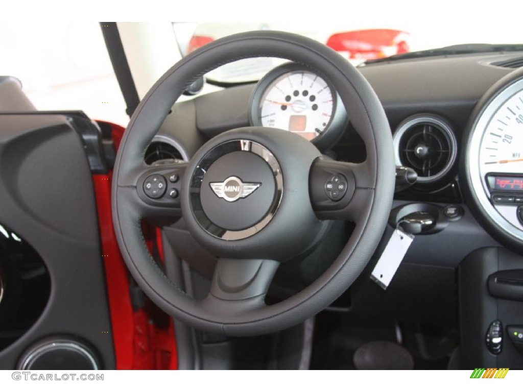 2012 Mini Cooper Hardtop Carbon Black Steering Wheel Photo #54477662