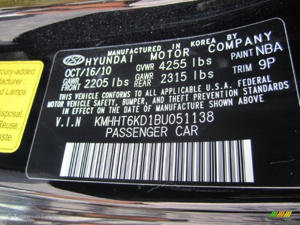 2011 Hyundai Genesis Coupe 2.0T Premium Color Code Photos