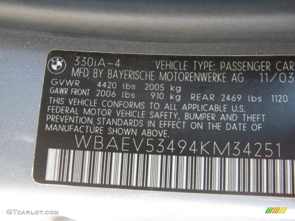 2004 3 Series 330i Sedan - Silver Grey Metallic / Black photo #26