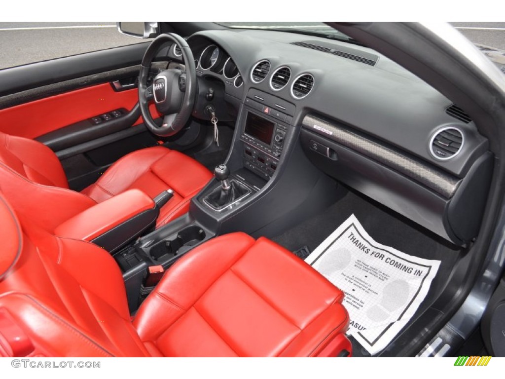 2008 Audi S4 4.2 quattro Cabriolet Red/Black Dashboard Photo #54482738