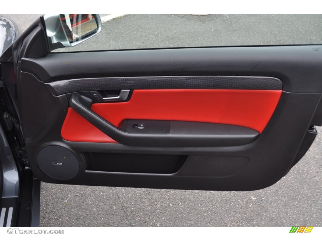 2008 Audi S4 4.2 quattro Cabriolet Red/Black Door Panel Photo #54482957