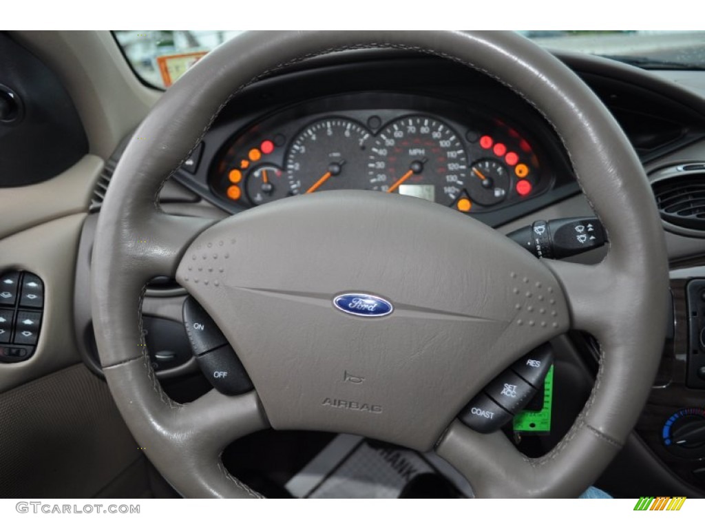 2001 Ford Focus ZTS Sedan Medium Pebble Steering Wheel Photo #54484039
