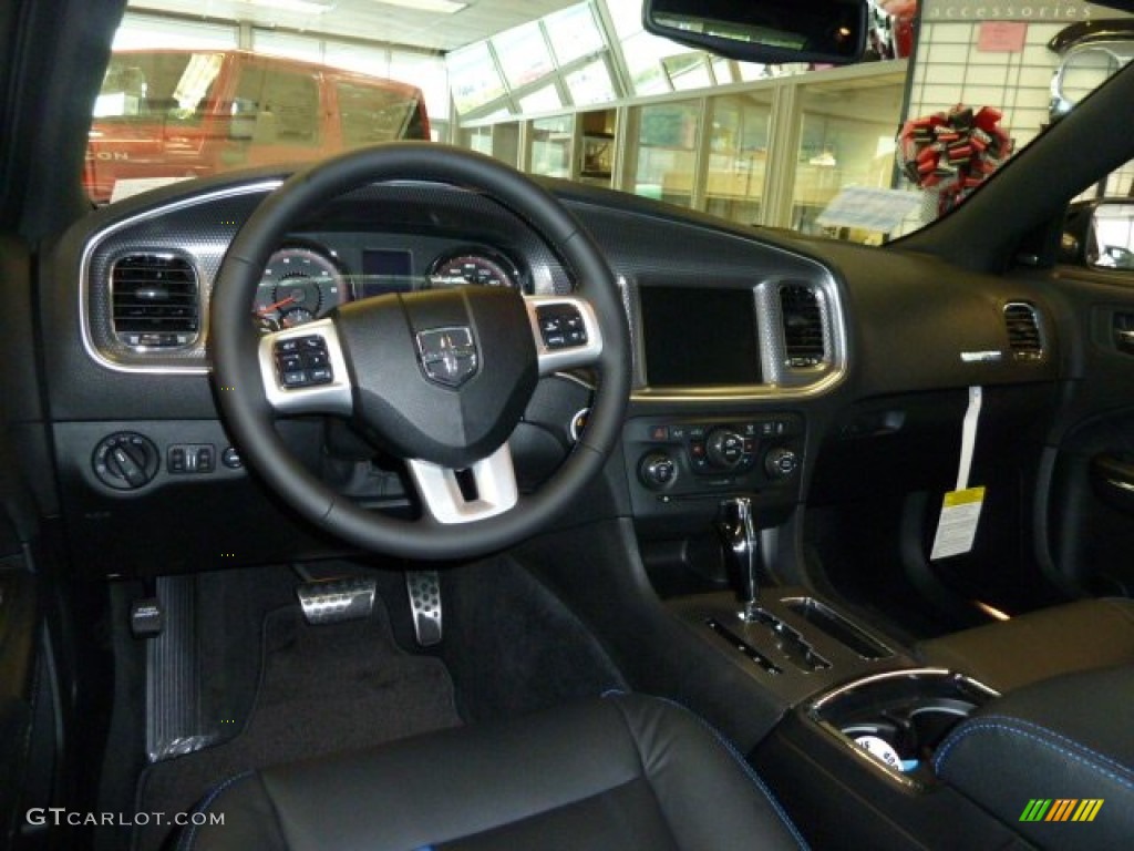 2011 Dodge Charger R/T Mopar '11 Black/Mopar Blue Dashboard Photo #54486692