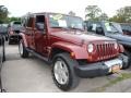 2009 Red Rock Crystal Pearl Jeep Wrangler Unlimited Sahara 4x4  photo #3