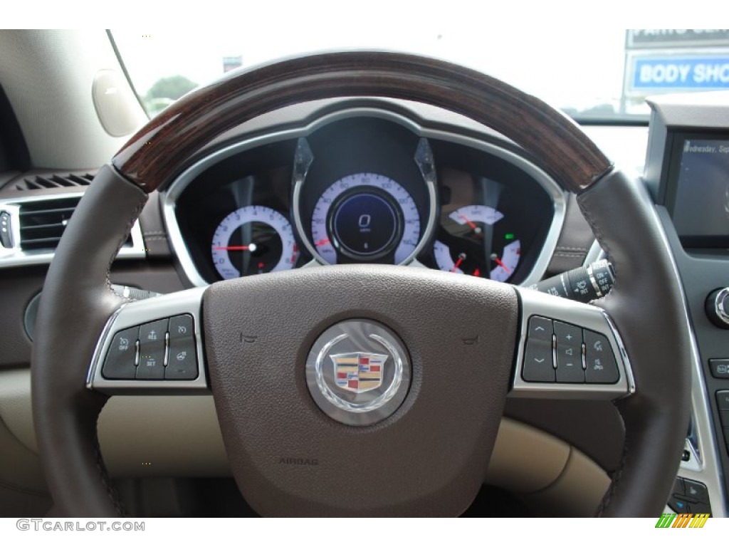 2012 Cadillac SRX Performance Shale/Brownstone Steering Wheel Photo #54490388