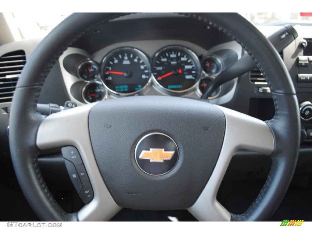 2011 Chevrolet Silverado 1500 LT Crew Cab Ebony Steering Wheel Photo #54490856
