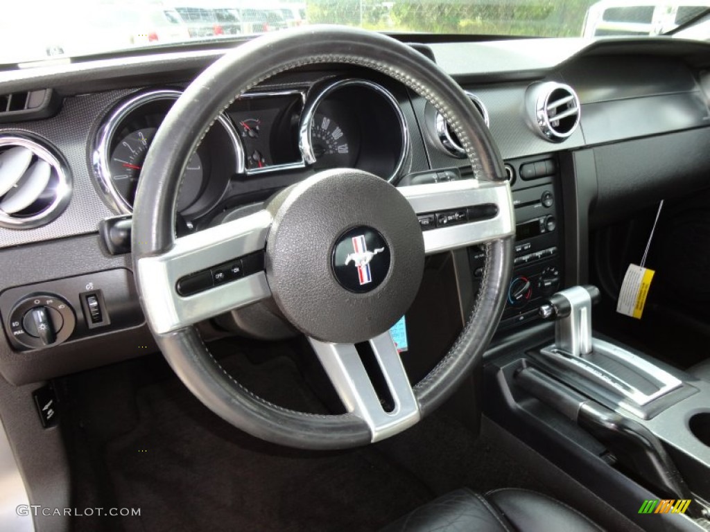 2006 Ford Mustang V6 Premium Coupe Black Steering Wheel Photo #54492857