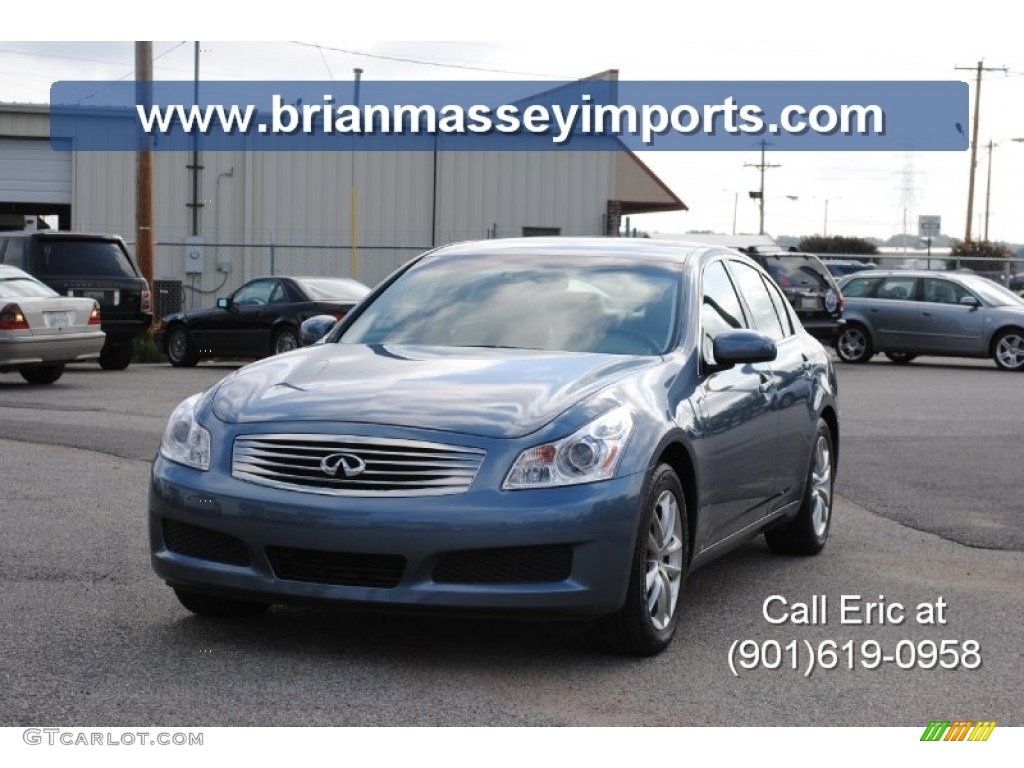 2008 G 35 x Sedan - Lakeshore Slate Light Blue / Stone photo #1