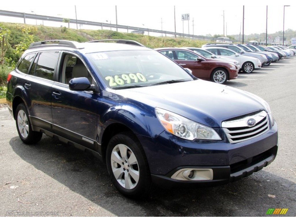 2011 Outback 2.5i Premium Wagon - Azurite Blue Pearl / Warm Ivory photo #3