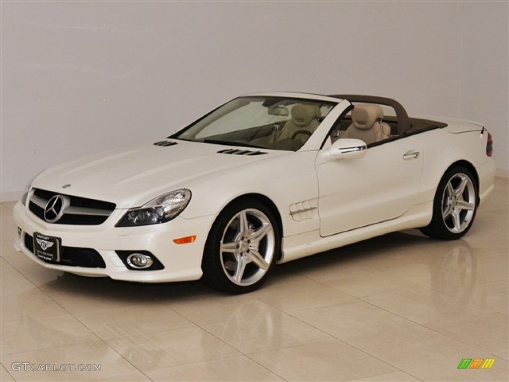 2009 SL 550 Roadster - Diamond White Metallic / Stone photo #1