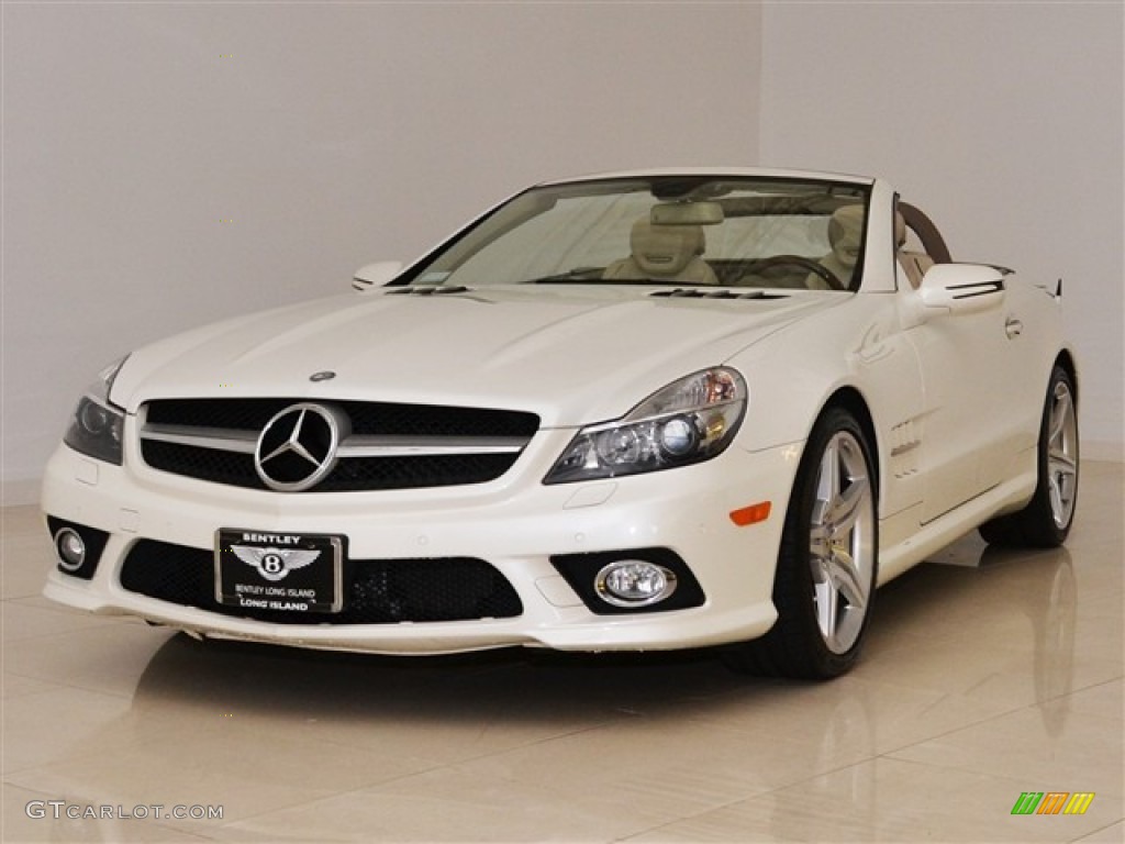 Diamond White Metallic 2009 Mercedes-Benz SL 550 Roadster Exterior Photo #54501315