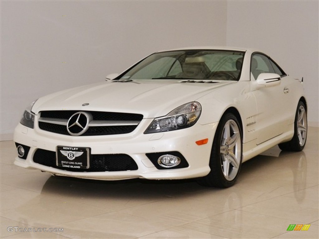 Diamond White Metallic 2009 Mercedes-Benz SL 550 Roadster Exterior Photo #54501386
