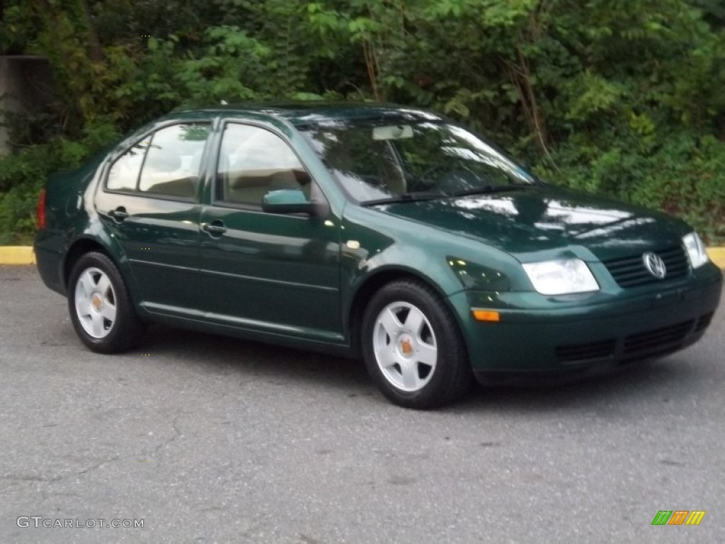 2000 Jetta GLS Sedan - Bright Green Pearl / Beige photo #18