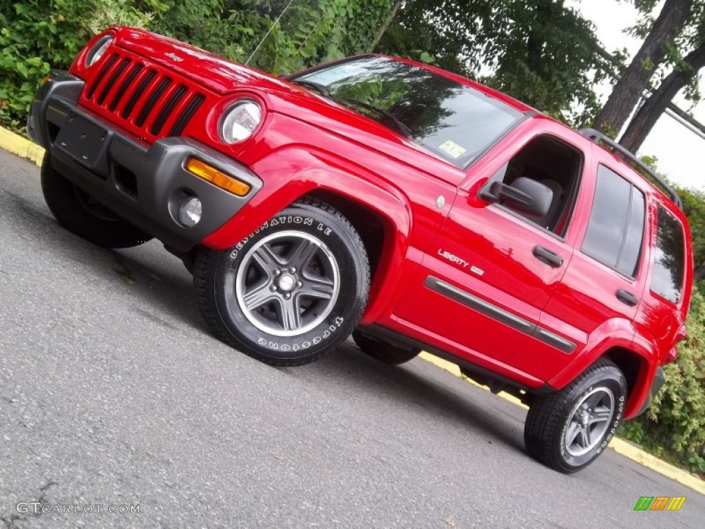 2004 Liberty Sport 4x4 Columbia Edition - Flame Red / Light Taupe/Dark Slate Gray photo #29