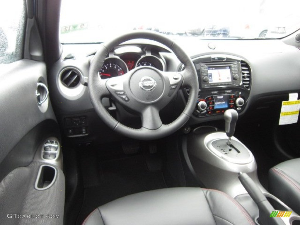 2011 Nissan Juke SL AWD Black/Red w/Silver Trim Dashboard Photo #54502940