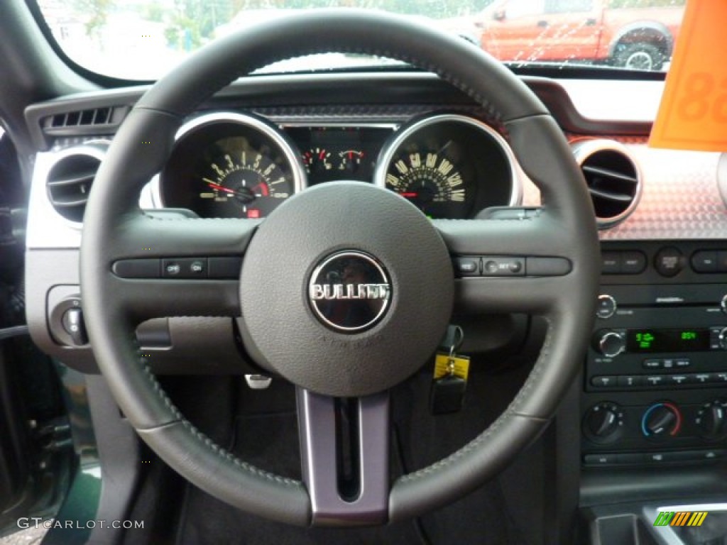 2008 Ford Mustang Bullitt Coupe Dark Charcoal Steering Wheel Photo #54504269