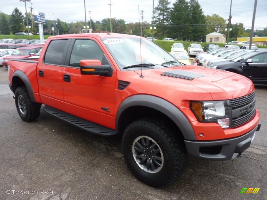 Molten Orange Tri Coat 2011 Ford F150 SVT Raptor SuperCrew 4x4 Exterior Photo #54504410