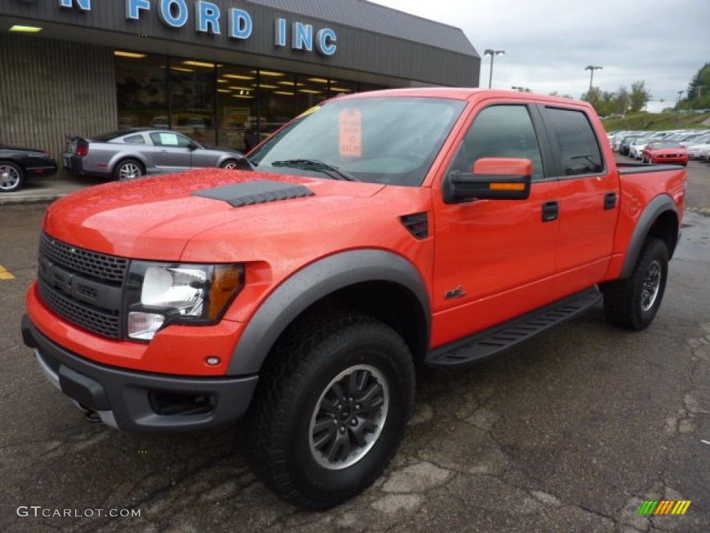 2011 F150 SVT Raptor SuperCrew 4x4 - Molten Orange Tri Coat / Raptor Black/Orange photo #8