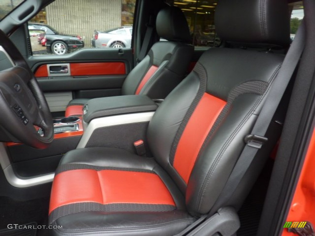 Raptor Black/Orange Interior 2011 Ford F150 SVT Raptor SuperCrew 4x4 Photo #54504422