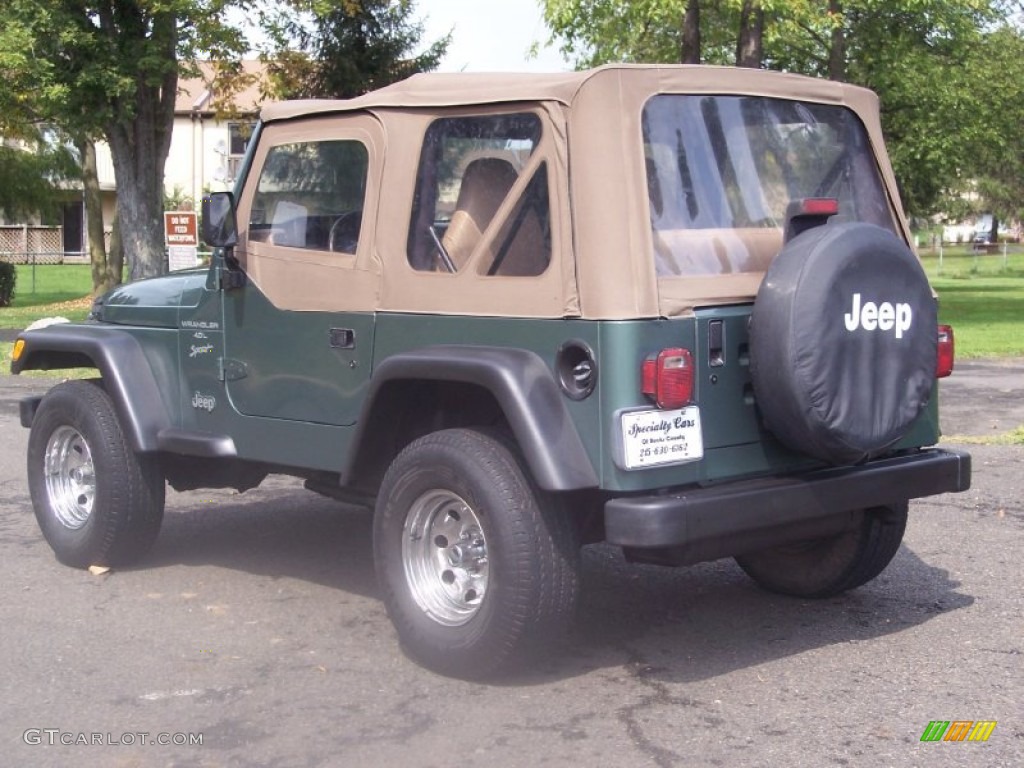 1999 Wrangler Sport 4x4 - Medium Fern Green Pearlcoat / Camel photo #5