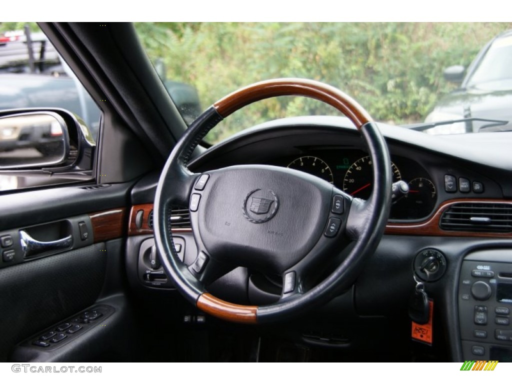 2002 Cadillac Seville STS Black Steering Wheel Photo #54509804