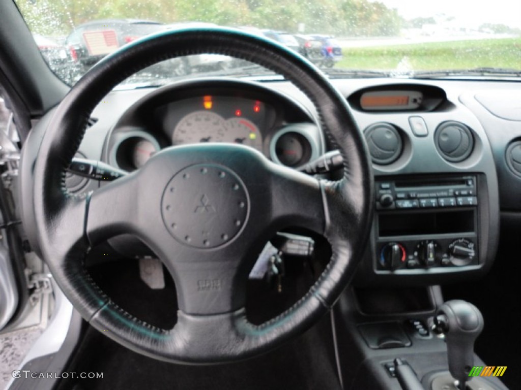 2002 Mitsubishi Eclipse Spyder GS Black Steering Wheel Photo #54514274