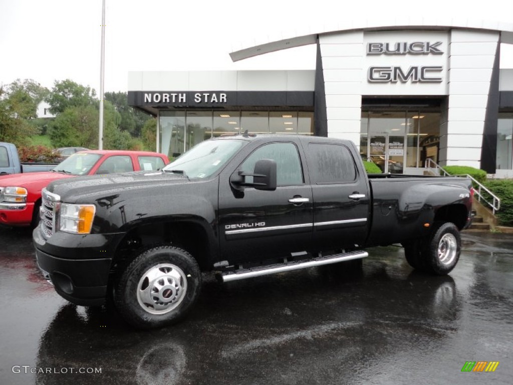 2012 Sierra 3500HD Denali Crew Cab 4x4 Dually - Gray Green Metallic / Ebony photo #1