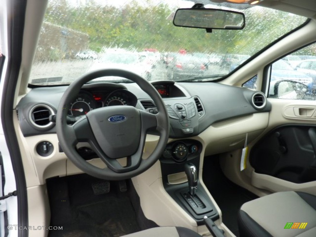 2012 Ford Fiesta S Sedan Light Stone/Charcoal Black Dashboard Photo #54517076