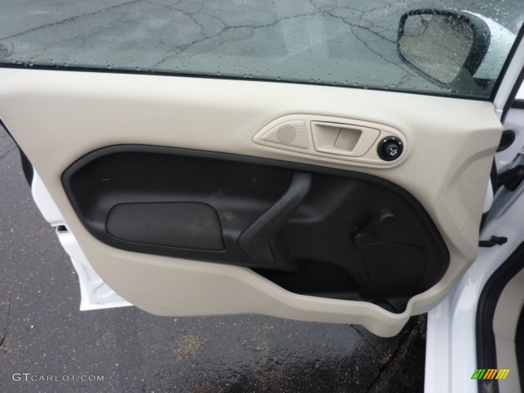 2012 Ford Fiesta S Sedan Light Stone/Charcoal Black Door Panel Photo #54517085