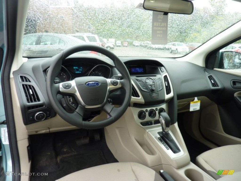 2012 Focus SE Sedan - Frosted Glass Metallic / Stone photo #10