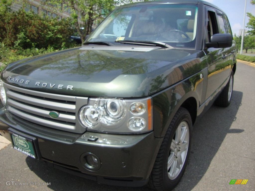 2008 Range Rover V8 HSE - Tonga Green Pearlescent / Sand photo #1