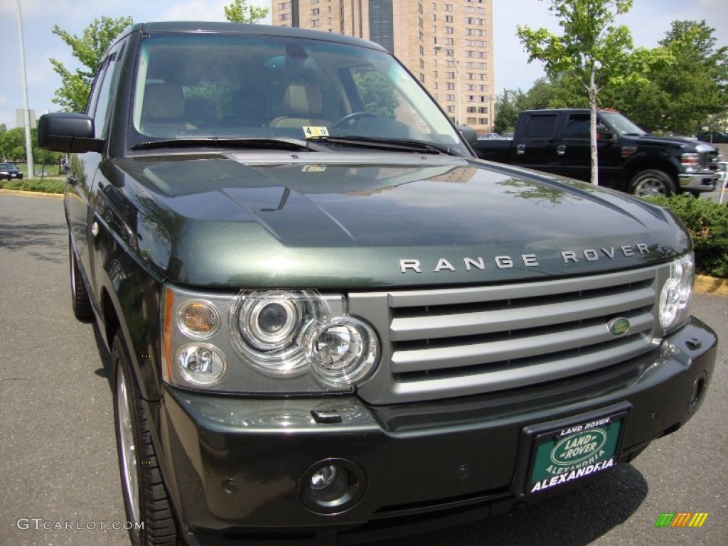 2008 Range Rover V8 HSE - Tonga Green Pearlescent / Sand photo #8