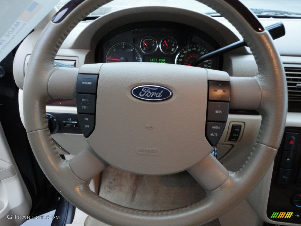 2006 Ford Freestar Limited Pebble Beige Steering Wheel Photo #54518627
