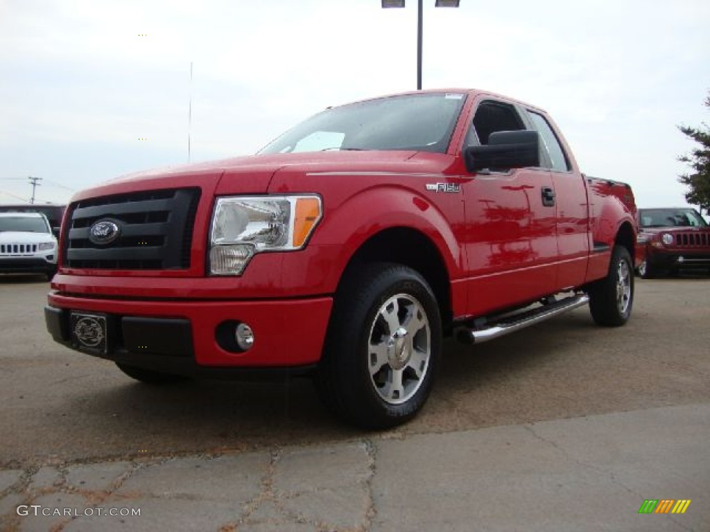 Bright Red 2009 Ford F150 STX SuperCab Exterior Photo #54519977