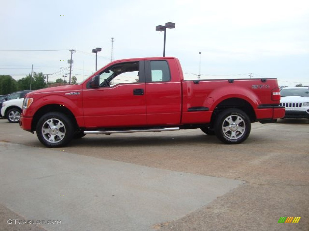 2009 F150 STX SuperCab - Bright Red / Stone/Medium Stone photo #2