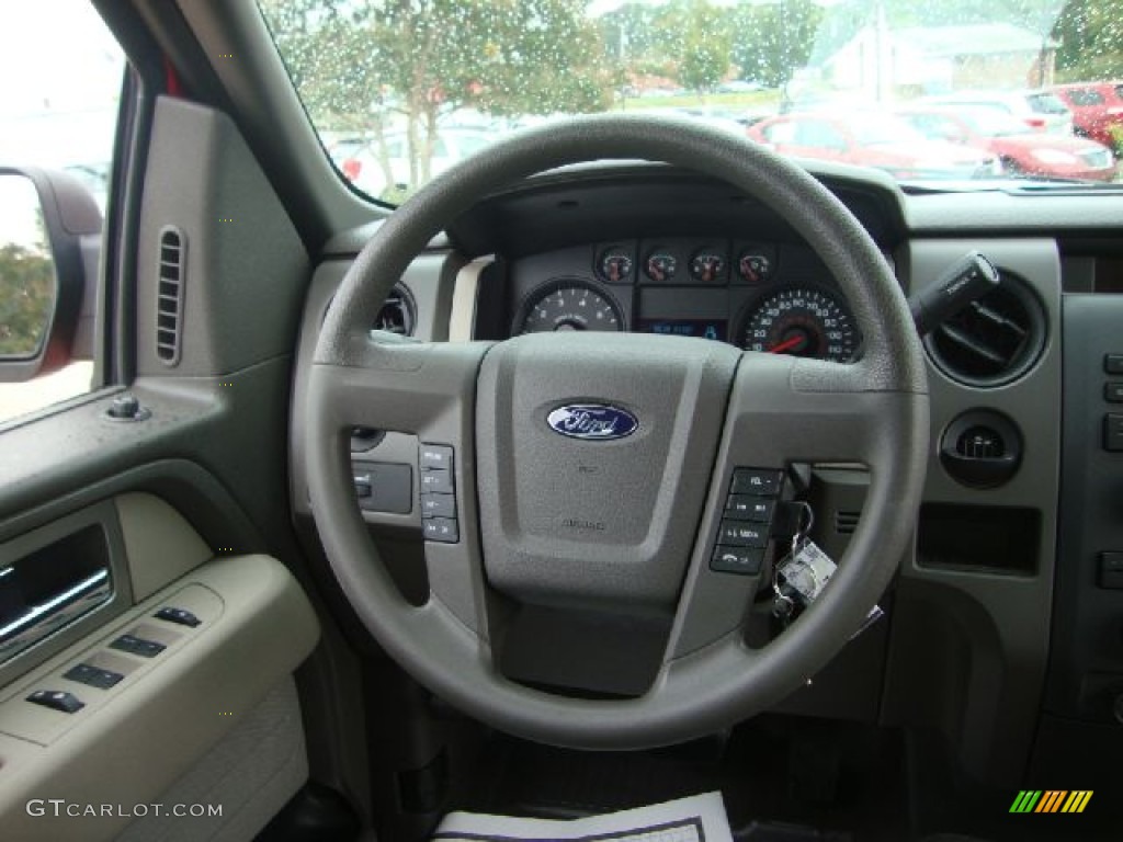 2009 Ford F150 STX SuperCab Stone/Medium Stone Steering Wheel Photo #54520193