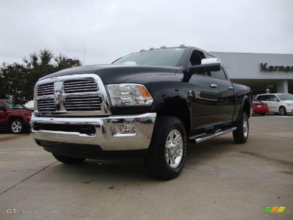 2012 Ram 2500 HD Laramie Crew Cab 4x4 - Black / Light Pebble Beige/Bark Brown photo #1