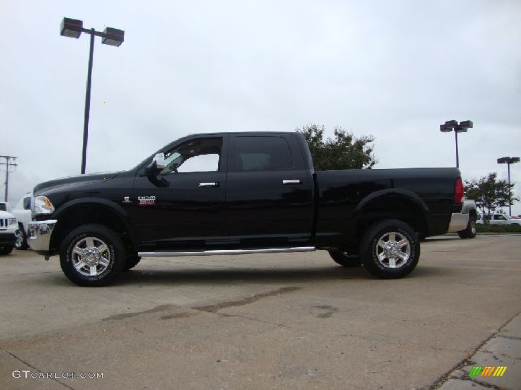 2012 Ram 2500 HD Laramie Crew Cab 4x4 - Black / Light Pebble Beige/Bark Brown photo #2