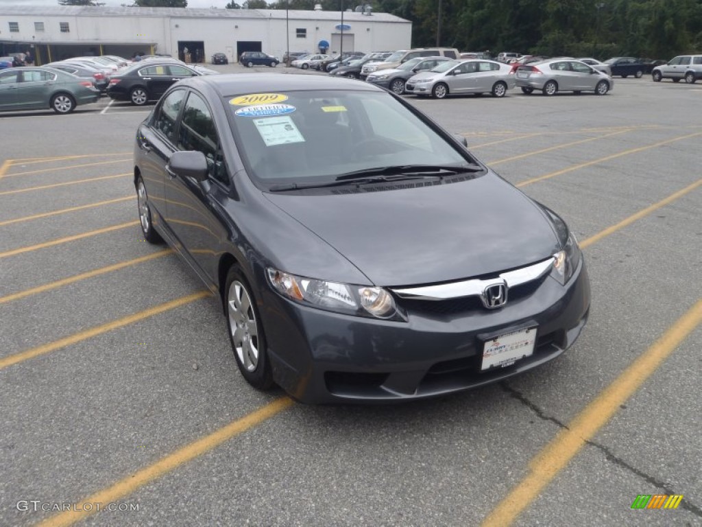 2009 Civic LX Sedan - Polished Metal Metallic / Gray photo #1